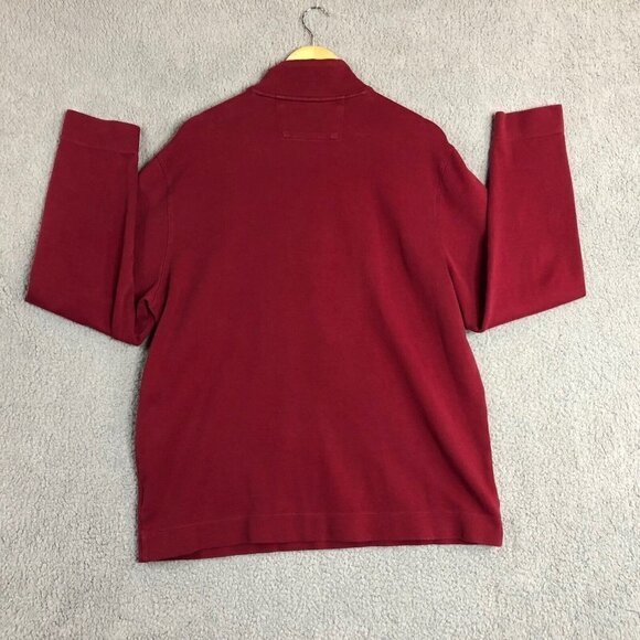 Banana Republic Men's Pullover Long Sleeve Red Plum 1/4 Zip Sweatshirt Size XL - Picture 2 of 10